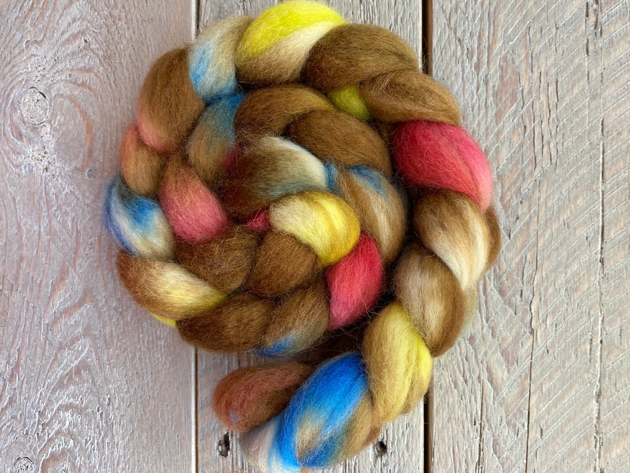 Tweed dyed BFL Wool Roving