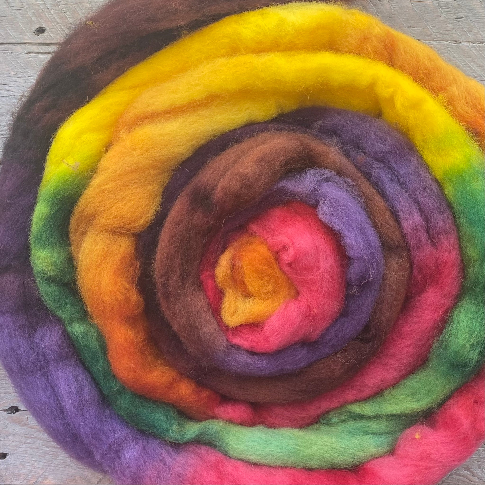 Autumnal dyed BFL Wool Roving