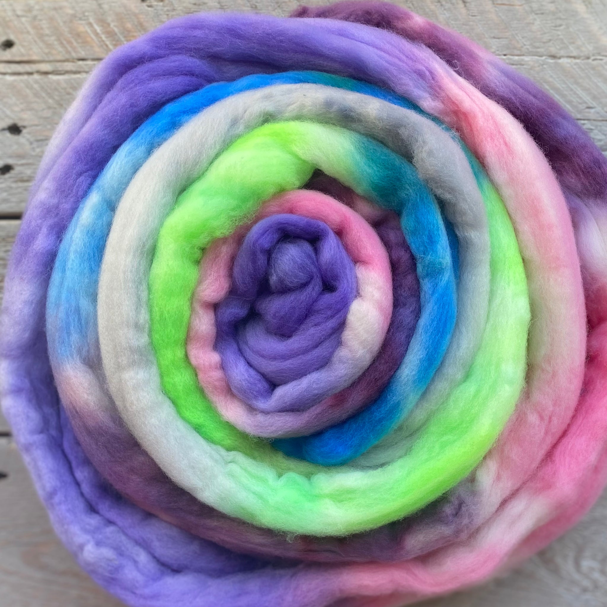 Beetlejuice dyed Merino Wool Roving