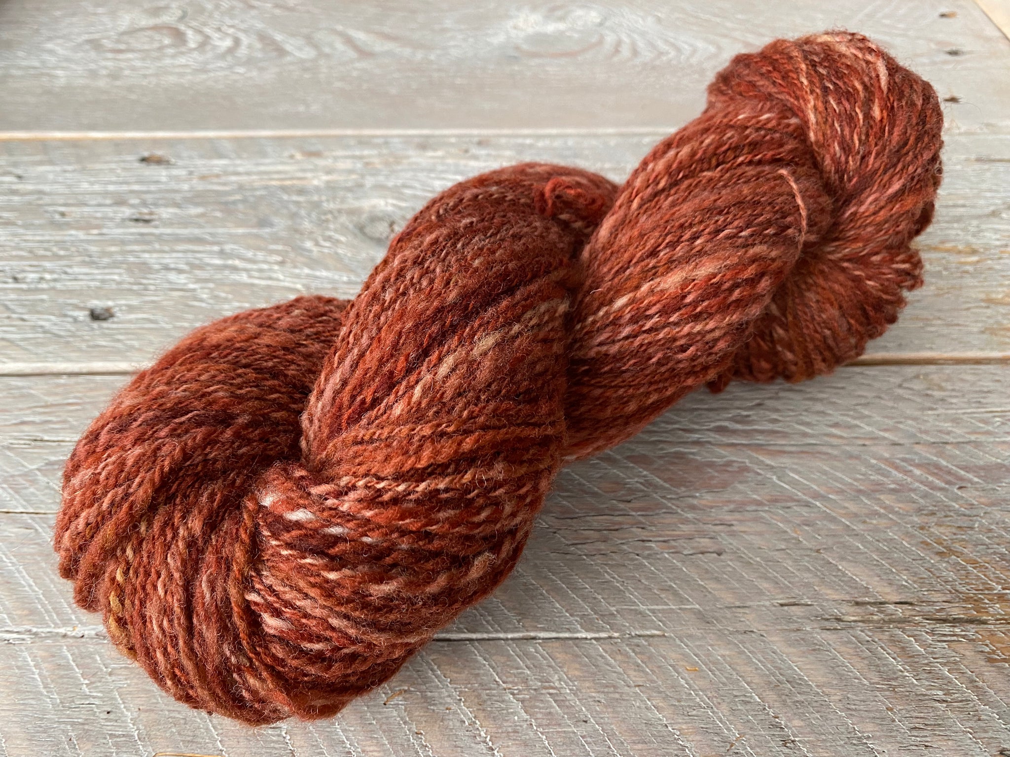 Handspun Unknown Wool Rust Orange