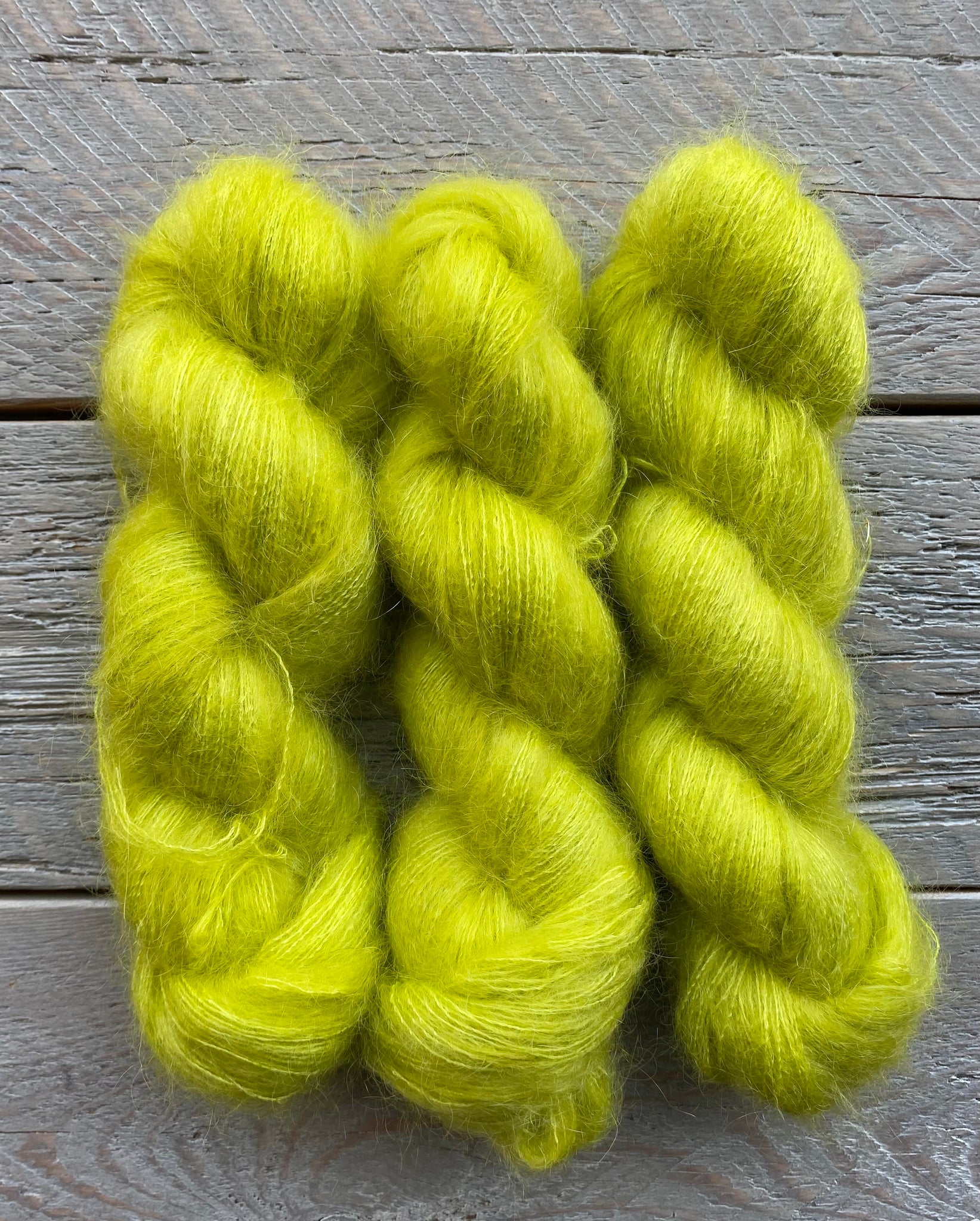 Chartreuse on Mohair-Silk Lace Weight